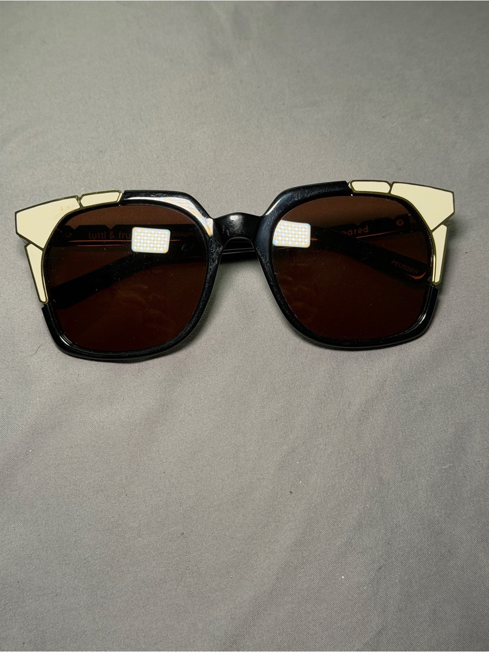 Pared Black Sunglasses with Cream Accent Cat-Eye Frame
